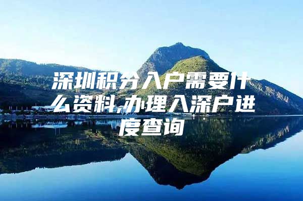 深圳积分入户需要什么资料,办理入深户进度查询