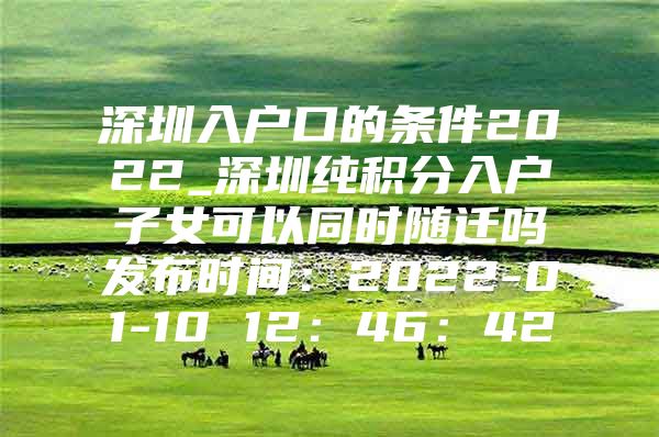 深圳入户口的条件2022_深圳纯积分入户子女可以同时随迁吗发布时间：2022-01-10 12：46：42