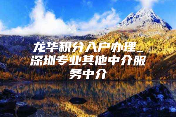 龙华积分入户办理_深圳专业其他中介服务中介