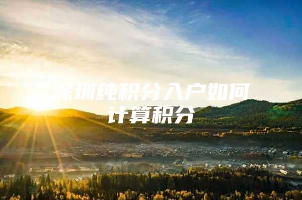 深圳纯积分入户如何计算积分