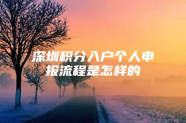 深圳积分入户个人申报流程是怎样的