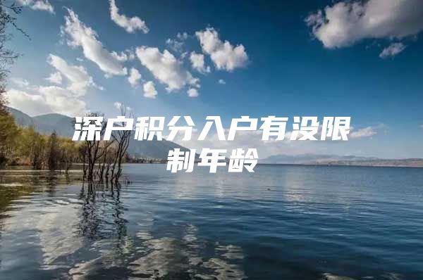 深户积分入户有没限制年龄