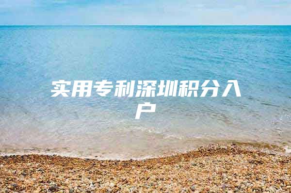 实用专利深圳积分入户