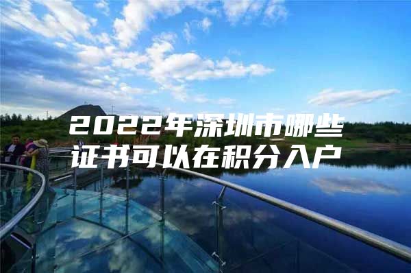 2022年深圳市哪些证书可以在积分入户