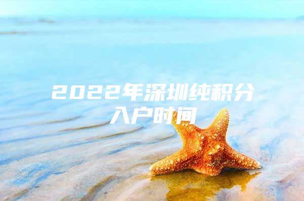 2022年深圳纯积分入户时间