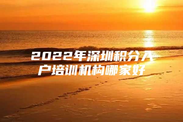 2022年深圳积分入户培训机构哪家好