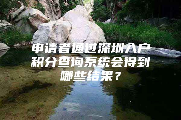 申请者通过深圳入户积分查询系统会得到哪些结果？