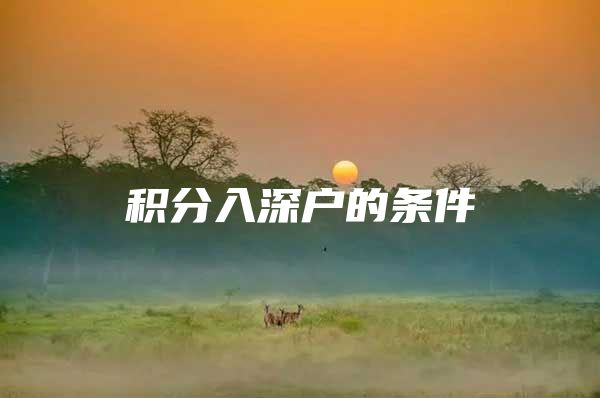 积分入深户的条件