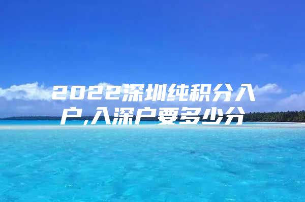 2022深圳纯积分入户,入深户要多少分