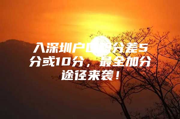 入深圳户口积分差5分或10分，最全加分途径来袭！