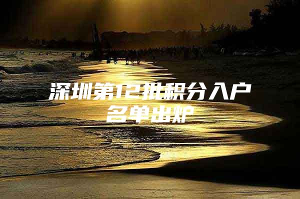 深圳第12批积分入户名单出炉