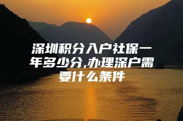深圳积分入户社保一年多少分,办理深户需要什么条件