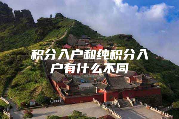 积分入户和纯积分入户有什么不同