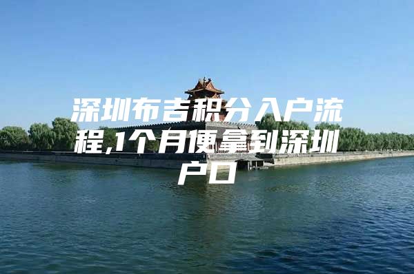 深圳布吉积分入户流程,1个月便拿到深圳户口