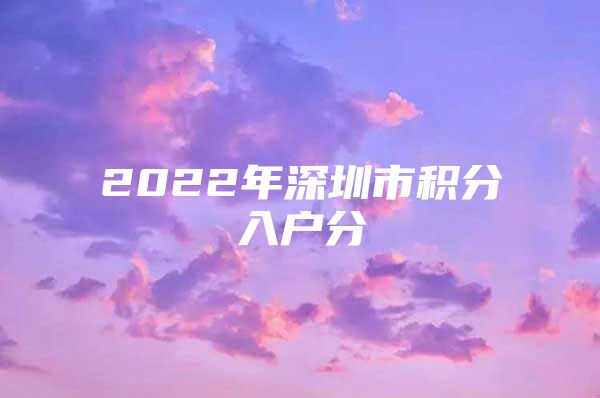 2022年深圳市积分入户分